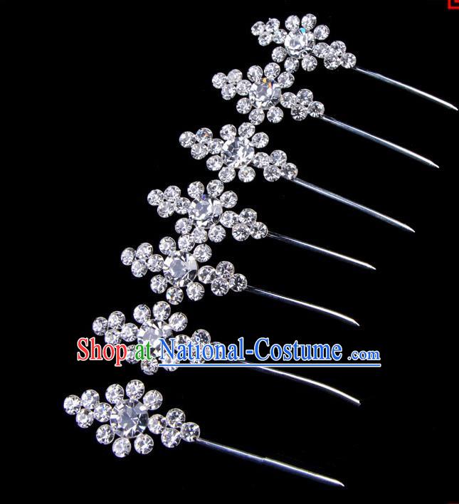 Traditional Beijing Opera Diva Hair Accessories Crystal Head Ornaments Complete Set, Ancient Chinese Peking Opera Hua Tan Hairpins Hair Stick Headwear