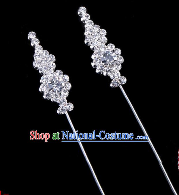 Traditional Beijing Opera Diva Hair Accessories Crystal Head Ornaments, Ancient Chinese Peking Opera Hua Tan Hairpins Hair Stick Headwear