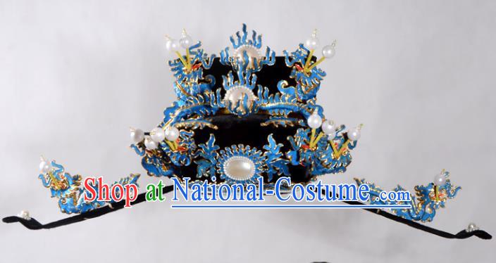 Traditional Beijing Opera Niche Hair Accessories Royal Highness Hat, Ancient Chinese Peking Opera Emperor Hat Headwear