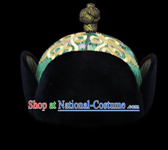 Traditional Chinese Mongol Nationality Hair Accessories Mongols Royal Highness Hat, Chinese Mongolian Minority Nationality Headwear for Men