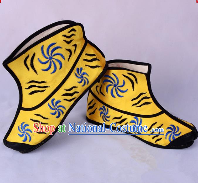 Traditional Beijing Opera Takefu Boots Handsome Monkey King Cloth Shoes, Ancient Chinese Peking Opera Wu-Sheng Boots