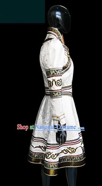 Traditional Chinese Mongol Nationality Dance Costume Mongols Folk Dance Robe Mongolian Minority  Costume and headwear