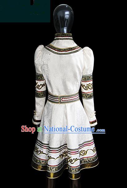 Traditional Chinese Mongol Nationality Dance Costume Mongols Folk Dance Robe Mongolian Minority  Costume and headwear