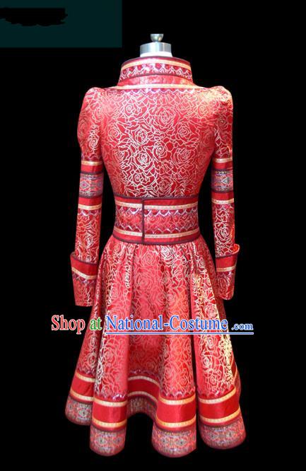 Traditional Chinese Mongol Nationality Dance Costume Mongols Folk Dance Robe Mongolian Minority  Costume and headwear