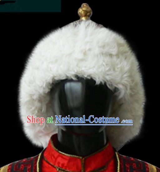 Traditional Chinese Mongol Nationality Hair Accessories Mongols King Hat, Chinese Mongolian Minority Nationality Headwear for Men