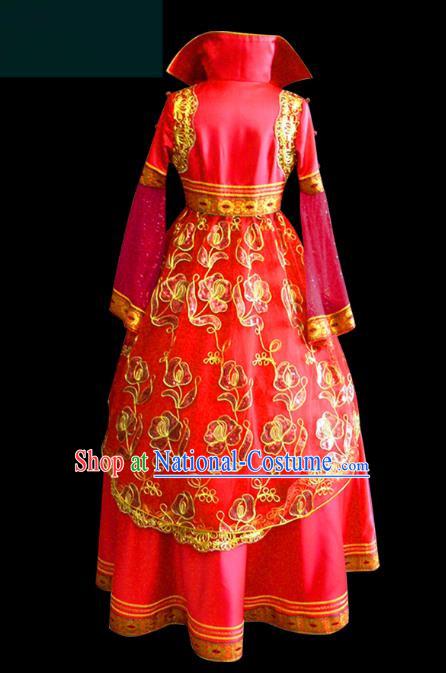 Traditional Chinese Mongol Nationality Dance Costume Mongols Folk Dance Robe Mongolian Minority  Costume and headwear