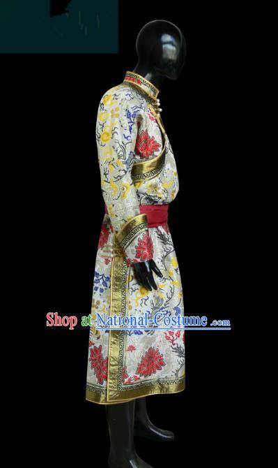 Traditional Chinese Mongol Nationality Dance Costume Mongols Folk Dance Robe Mongolian Minority  Costume and headwear