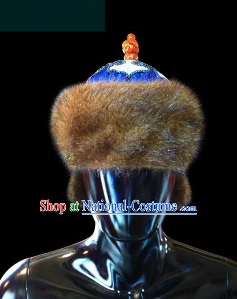 Traditional Chinese Mongol Nationality Royal Highness Hat, Chinese Mongolian Minority Nationality Headwear