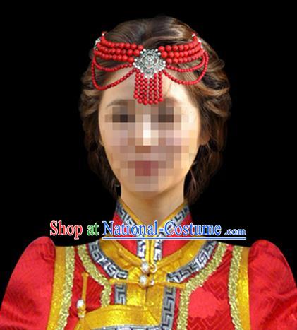 Traditional Chinese Mongol Nationality Hair Accessories, Chinese Mongolian Minority Nationality Bride Headband Headwear for Women