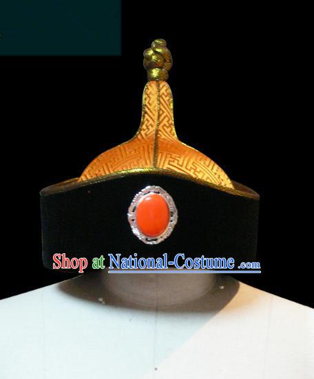 Traditional Chinese Mongol Nationality Men Hat, Chinese Mongolian Minority Nationality Royal Highness Headwear