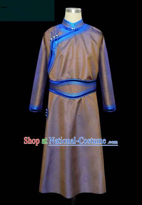 Traditional Chinese Mongol Nationality Costume, Chinese Mongolian Minority Nationality Royal Highness Mongolian Robe for Men