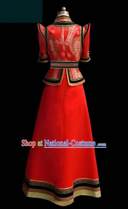 Traditional Chinese Mongol Nationality Dance Costume Mongols Folk Dance Robe Mongolian Minority  Costume and headwear