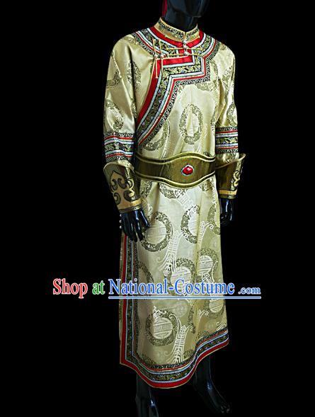 Traditional Chinese Mongol Nationality Dance Costume Mongols Folk Dance Robe Mongolian Minority  Costume and headwear