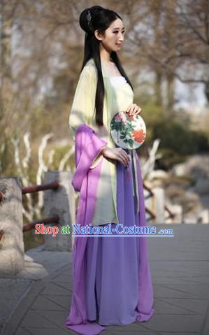 Traditional Ancient Chinese Nobility Lady Goddess Embroidered Costume Slip Skirt, Elegant Hanfu Chinese Tang Dynasty Princess Dress Clothing