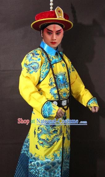 Traditional China Beijing Opera Emperor Embroidered Costume, Chinese Peking Opera Qing Dynasty Majesty Clothing