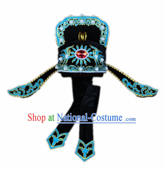 Traditional China Beijing Opera Lang Scholar Hats, Chinese Peking Opera Niche Headwear