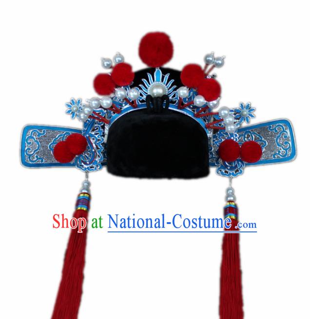 Traditional China Beijing Opera Princess Husband Hats, Chinese Peking Opera General Headwear