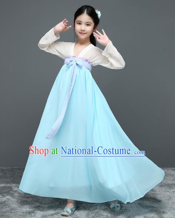 Traditional Chinese Ancient Princess Hanfu Clothing, China Tang Dynasty Palace Lady Costume for Kids