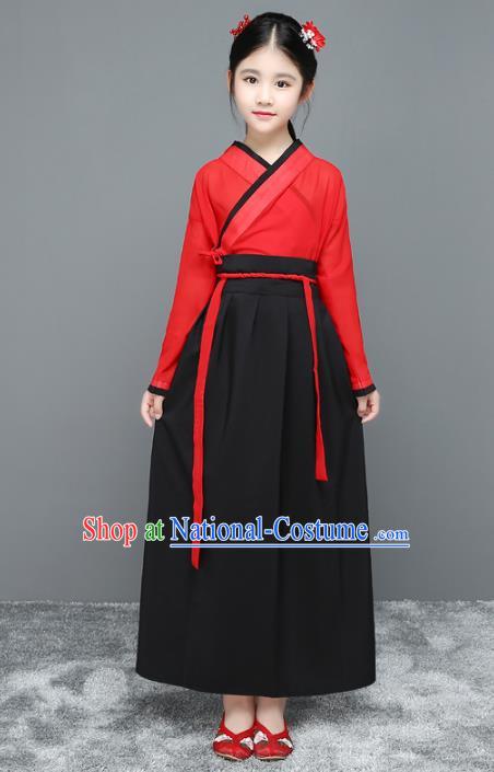 Traditional Chinese Han Dynasty Children Costume, China Ancient Hanfu Clothing for Kids