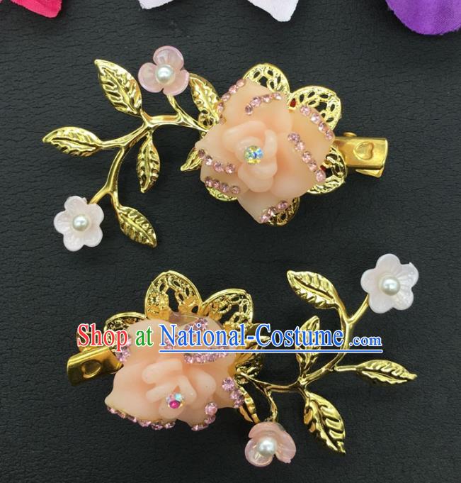 Traditional Handmade Chinese Ancient Classical Hair Accessories Shell Flowers Hair Claw for Women