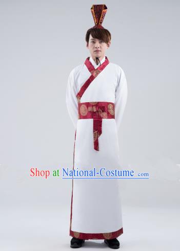 Traditional Chinese Han Dynasty Emperor Costume, China Ancient Majesty Hanfu Embroidered Robe for Men