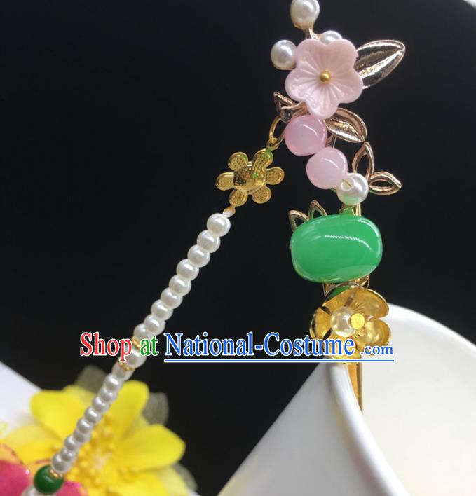 Traditional Handmade Chinese Ancient Classical Hair Accessories Hanfu Hairpins Tassel Step Shake for Kids