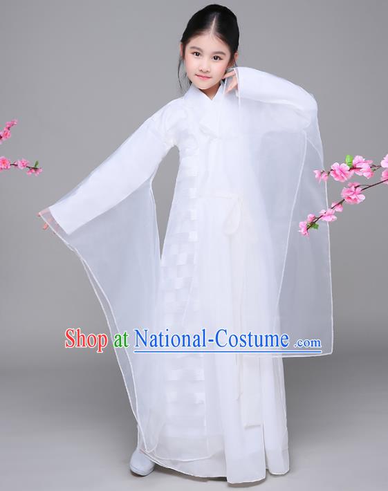 Traditional Chinese Tang Dynasty Fairy Children Costume, China Ancient Princess Hanfu Dress for Kids