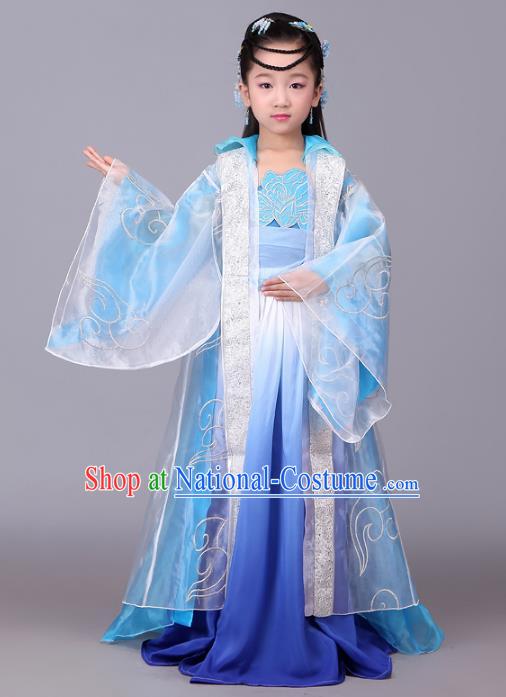 Traditional Chinese Tang Dynasty Palace Lady Costume, China Ancient Princess Hanfu Dress for Kids