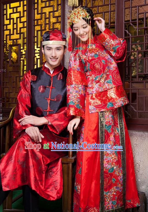 Traditional Ancient Chinese Costume Chinese Style Wedding Dress Ancient Tang Dynasty hanfu princess Clothing