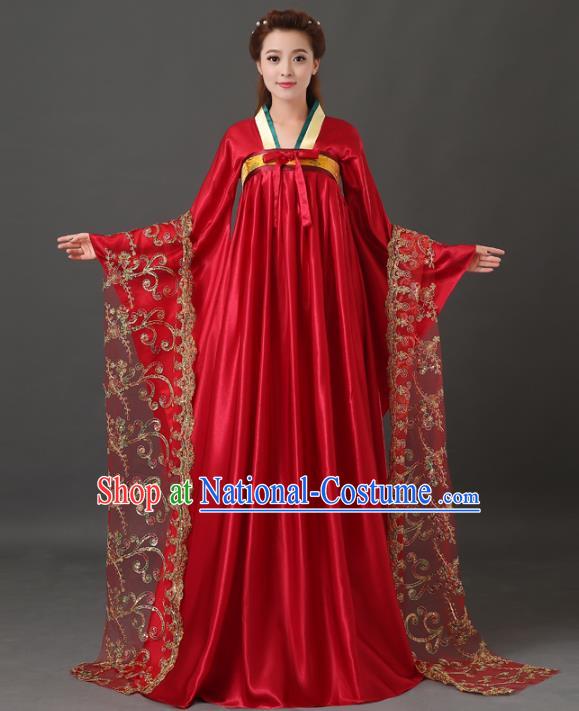 Chinese Traditional Ancient Imperial Consort Costume, China Tang Dynasty Palace Lady Embroidered Clothing for Women