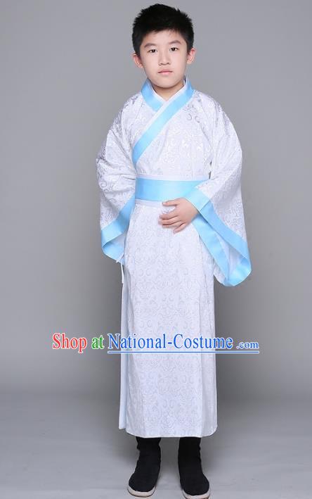 Traditional Chinese Han Dynasty Minister Costume, China Ancient Chancellor Hanfu Clothing for Kids