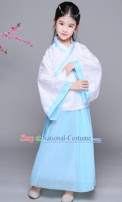 Traditional Chinese Han Dynasty Princess Costume, China Ancient Palace Lady Hanfu Clothing for Kids