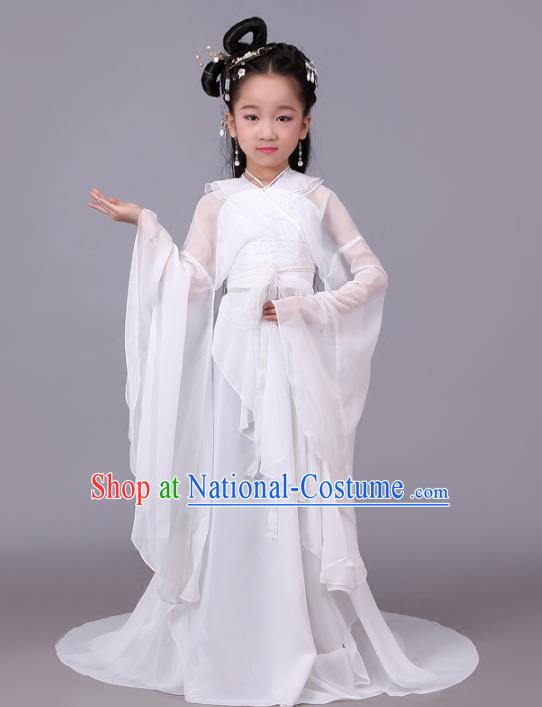 Traditional Chinese Ancient Princess Fairy Costume, China Tang Dynasty Palace Lady Clothing for Kids