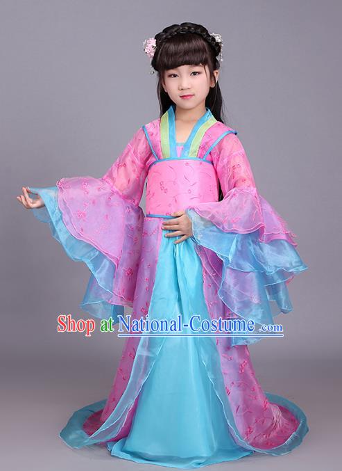 Traditional Chinese Ancient Princess Fairy Costume, China Tang Dynasty Imperial Consort Clothing for Kids