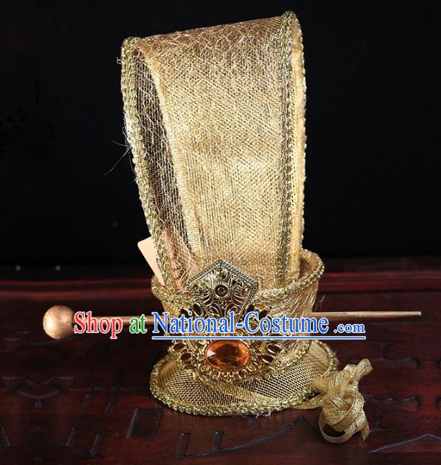 Traditional Handmade Chinese Classical Hair Accessories Han Dynasty Minister Hairdo Crown for Men