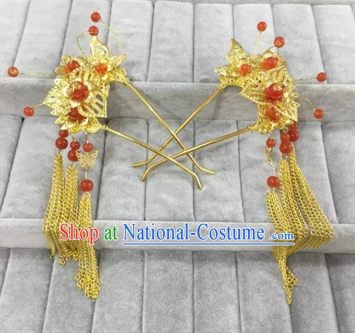 Traditional Handmade Chinese Classical Hair Accessories Tassel Step Shake Hairpins for Women