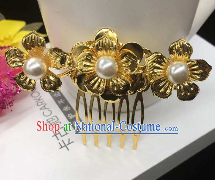 Traditional Handmade Chinese Classical Hair Accessories Flowers Hair Comb Hairpins for Women