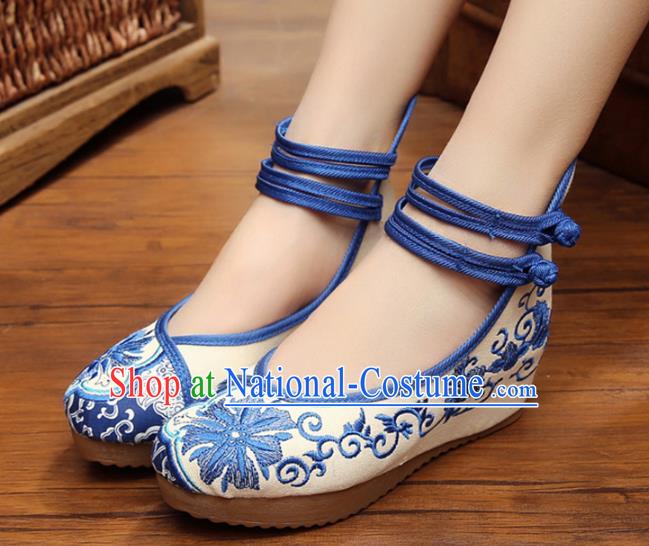 Asian Chinese National Embroidered Shoes, Traditional China Princess Shoes Hanfu Embroidery Shoes for Women