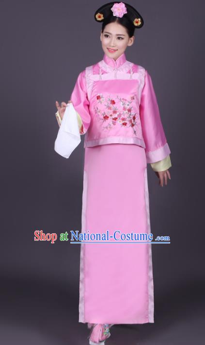 Traditional Chinese Ancient Imperial Princess Costume, China Qing Dynasty Manchu Palace Lady Embroidered Clothing for Women