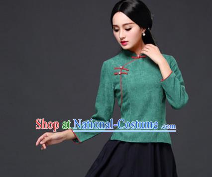 Traditional Ancient Chinese Young Women Cheongsam Dress Republic of China Tangsuit Stand Collar Blouse Dress Tang Suit Clothing