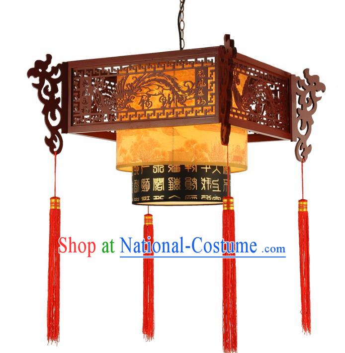 Traditional Chinese Handmade Wood Lantern Classical Palace Lantern China Ceiling Palace Lamp