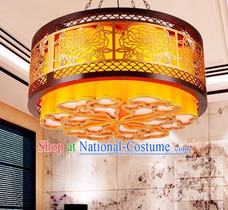 Traditional Chinese Handmade Lantern Classical Wood Carving Cloud Palace Lantern China Ceiling Palace Lamp