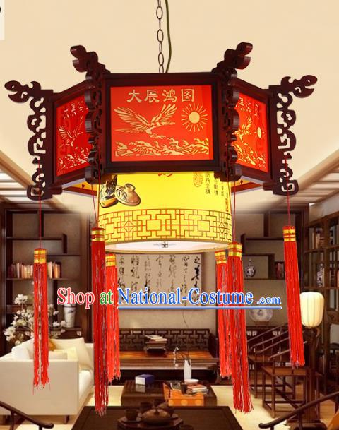 Traditional Chinese Handmade Wood Lantern Classical Palace Lantern China Ceiling Palace Lamp