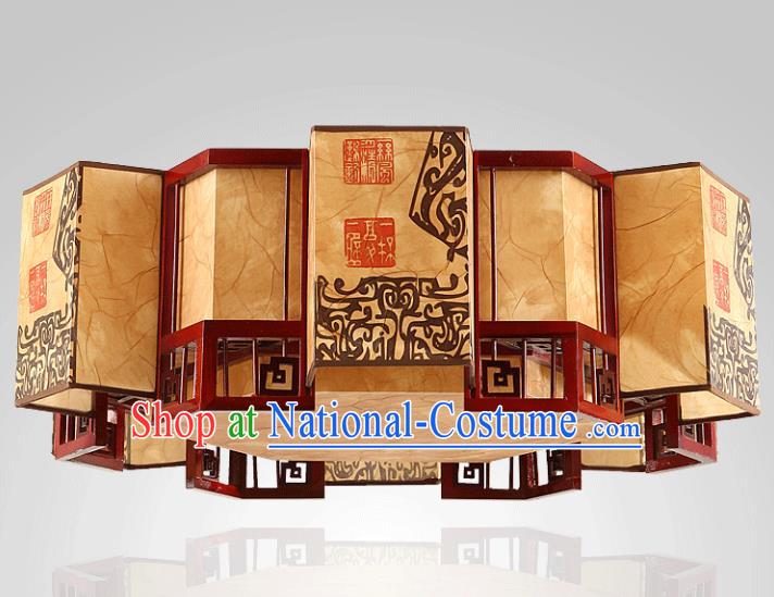 Traditional Chinese Handmade Wood Lantern Classical Palace Lantern China Ceiling Palace Lamp