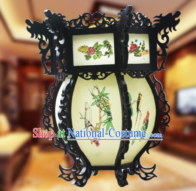 Traditional Chinese Handmade Sheepskin Ceiling Lantern Classical Hexagon Chrysanthemum Palace Lantern China Palace Lamp