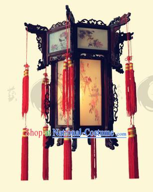 Traditional Chinese Handmade Wood Carving Ceiling Lantern Classical Palace Lantern China Palace Lamp