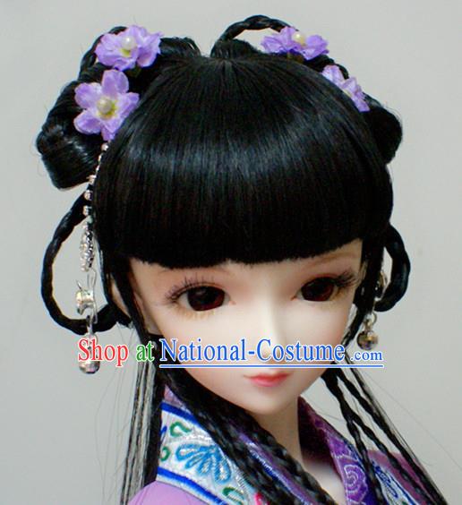 Traditional Handmade Chinese Ancient Young Lady Princess Hair Accessories Hairpins and Wig for Women