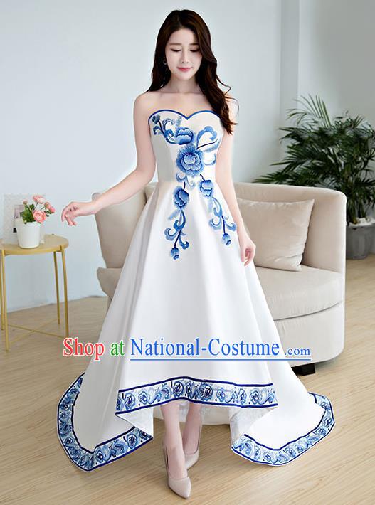 Chinese Style Wedding Catwalks Costume Opening Dance Wedding Bride Full Dress Cheongsam for Women