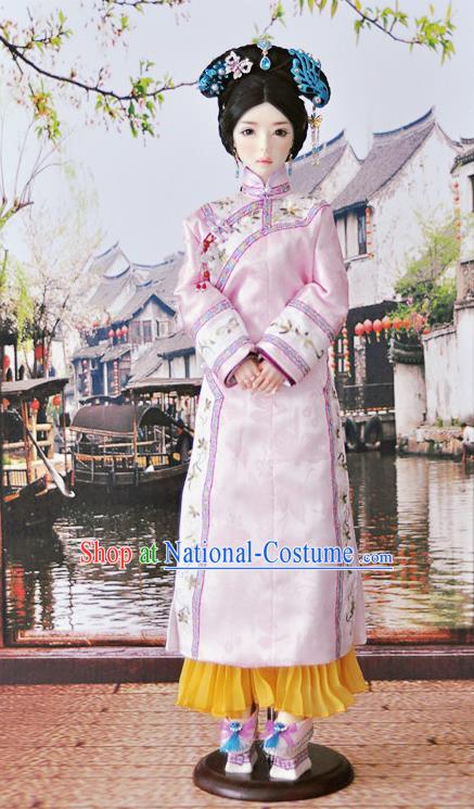 Traditional Ancient Chinese Imperial Consort Costume, Chinese Qing Dynasty Manchu Lady Embroidered Clothing for Women