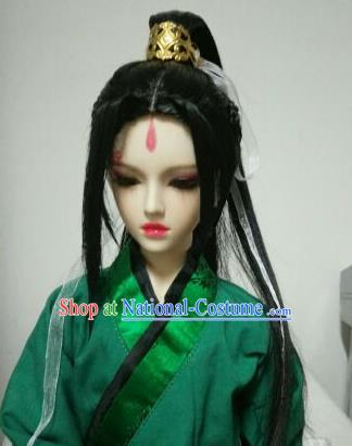 Traditional Handmade Chinese Ancient Royal Highness Wig Sheath Swordsman Wiggery for Men